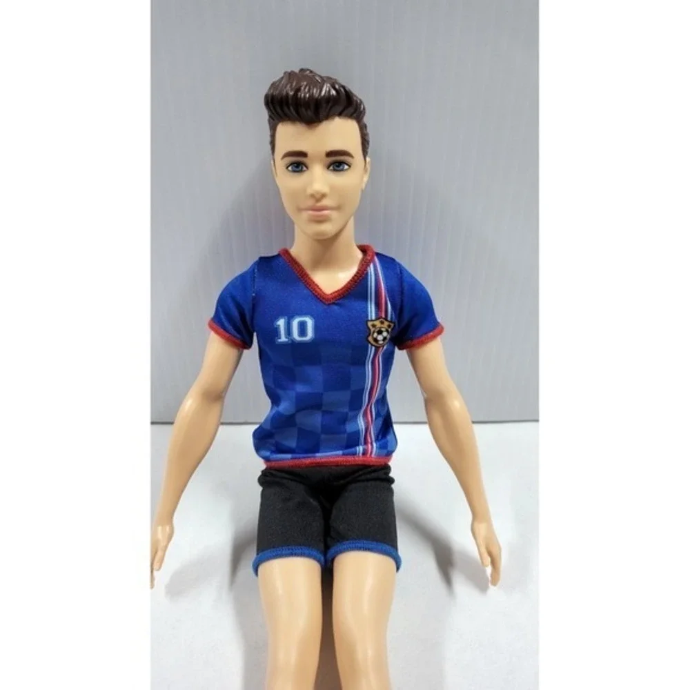 Ken Doll Soccer Player Outfit Blue Jersey Shorts Number 10 Fashion Doll